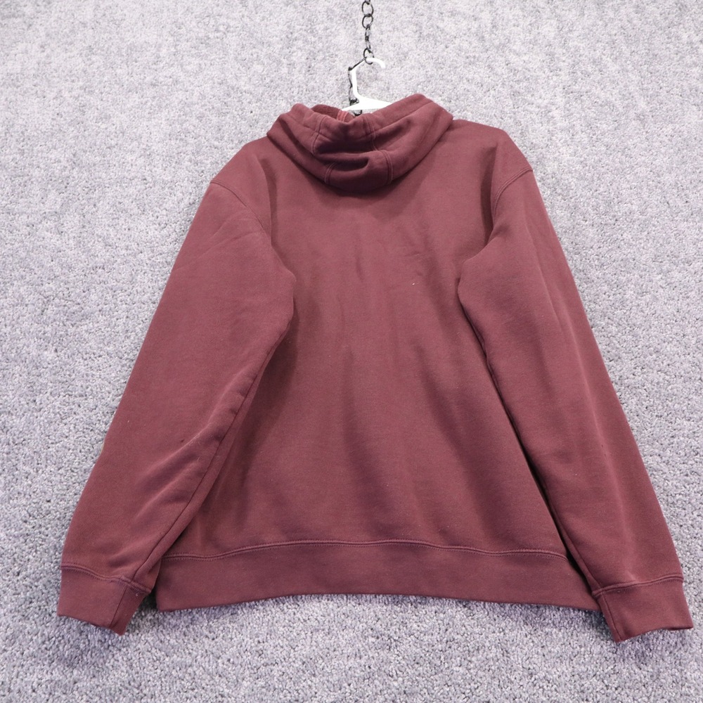 Carhartt Hoodie Mens Large Maroon Loose Fit Graphic Sleeve K122 Pullover Sweat